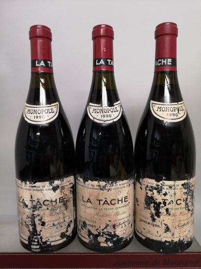 3 bouteilles La TÂCHE Grand cru - Domaine...