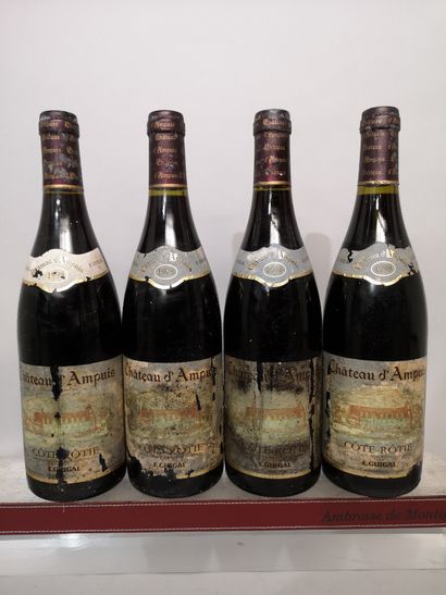 4 bouteilles CÔTE RÔTIE Ch. d'AMPUIS - GUIGAL...