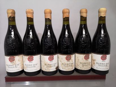 6 bouteilles M. CHAPOUTIER CHATEAUNEUF du...