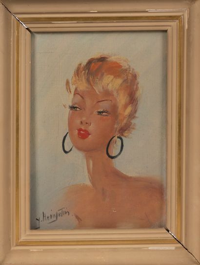Portrait de jeune femme 
Signée en bas a...
