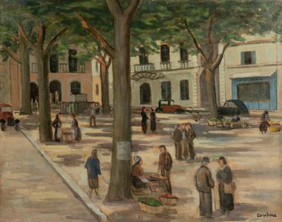 Ecole Moderne
Place de village 
Toile, porte...