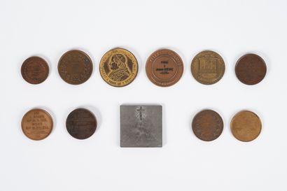 Medailles de table et medailles commemoratives
bronze.
Rayures...