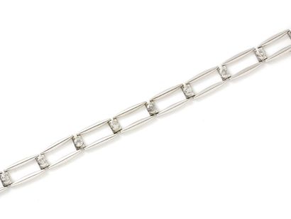 Bracelet articulé en or gris 750 et platine...