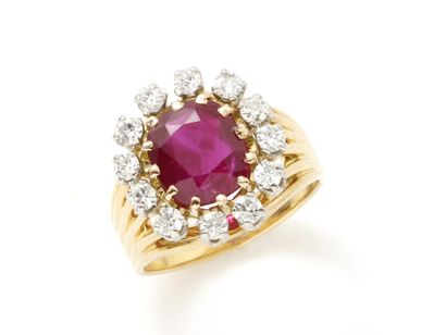 Bague fils en or 750 et platine 850 millièmes...