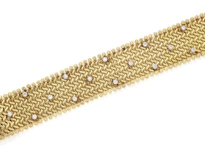 Bracelet ruban en or 750 millièmes, maille...