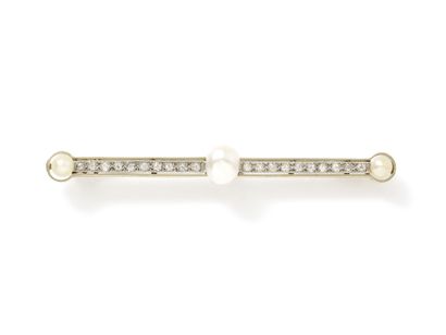 Broche barrette en or gris 750 millièmes,...