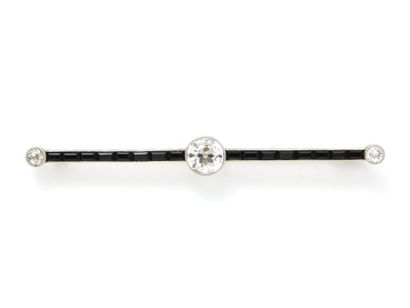 Broche barrette en or gris 750 millièmes,...