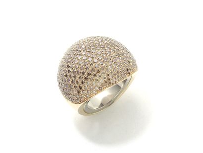 Importante bague jonc bombé 2 tons d'or 750...