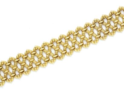 Bracelet ruban en or 750 millièmes, maille...