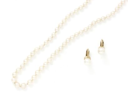 Lot en or 585 millièmes composé d'un collier...