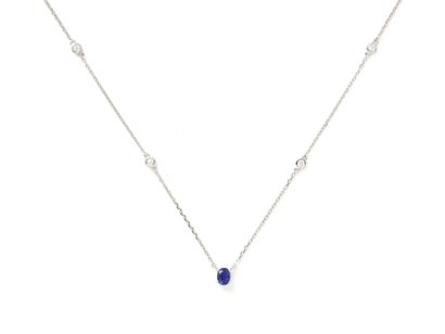Collier ras de cou en or gris 750 millièmes,...