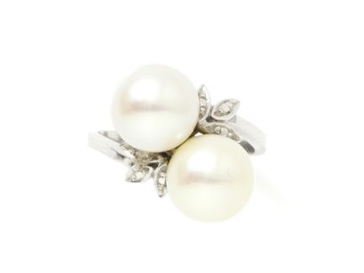 Bague toi et moi en or gris 750 millièmes...