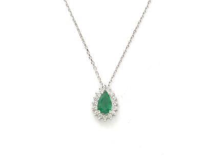 Collier pendentif en or gris 750 millièmes,...