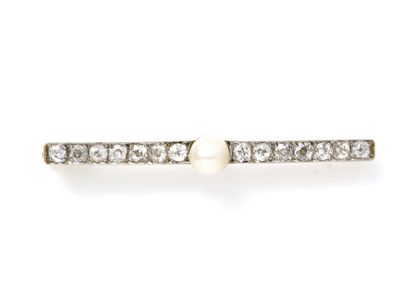 Broche barrette en or 750 et platine 850...