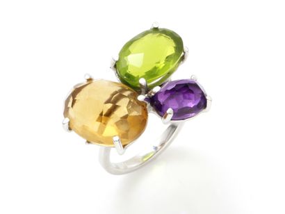 Bague en or gris 750 millièmes habillée d'une...