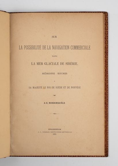 NORDENSKIÖLD (Adolf-Erik).
Sur la possibilité...