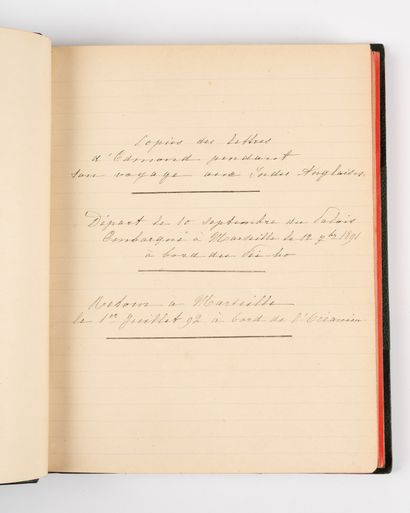 PONCINS (Edmond de). 
Copie des lettres d'Edmond...