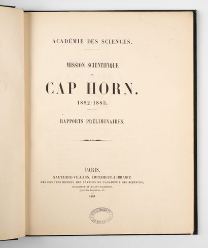 CAP HORN. - 
Scientific mission to Cape Horn,...