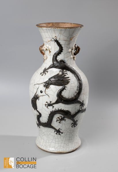 baluster vase in celadon tones, decorated...