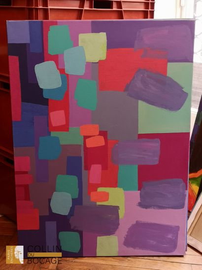 Hélène BROCHET (1948-2023) 
Lot of two abstract...