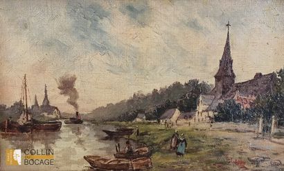 Modern school
View of a Breton village
Canvas
Signed...
