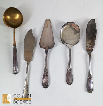 A set of silver and silver-plated flatware...