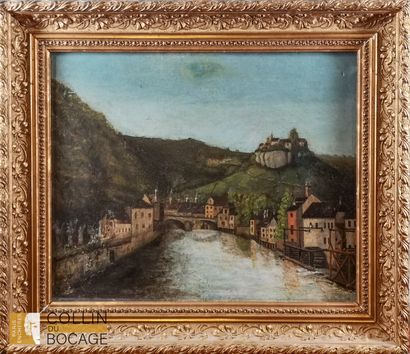 19th century school 
Village view 
38 x 45...