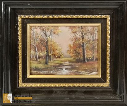 LIMOGES 
Landscapes
Four enameled copper...