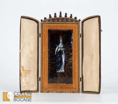 LIMOGES, 19th century
Enameled plaque depicting...