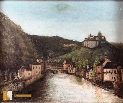 19th century school 
Village view 
38 x 45...