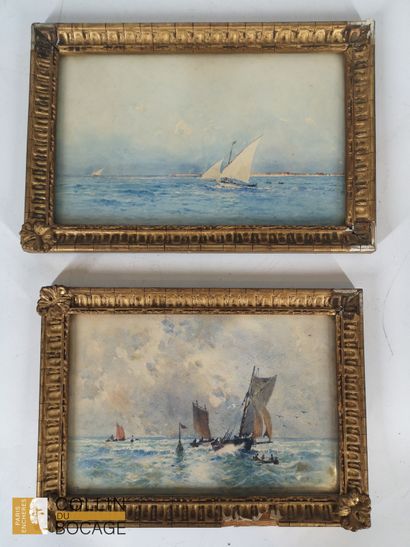 Paul ROSSERT (1851-1918)
Marines 
Watercolor...