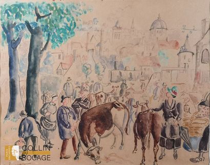 Modern school
Market scene
Watercolor
Signed...