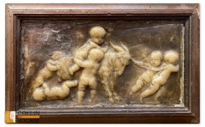 19th century school 
Putti playing with a...