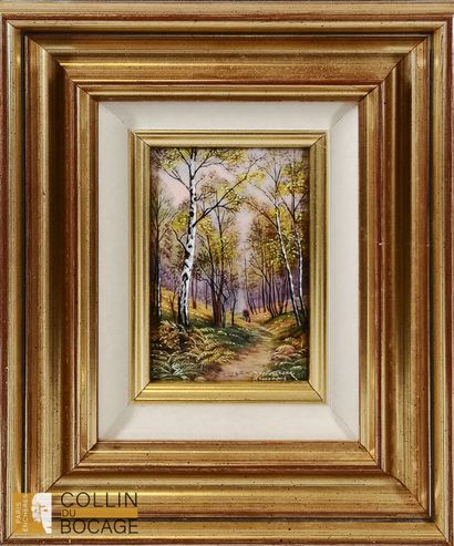 LIMOGES 
Landscapes
Four enameled copper...