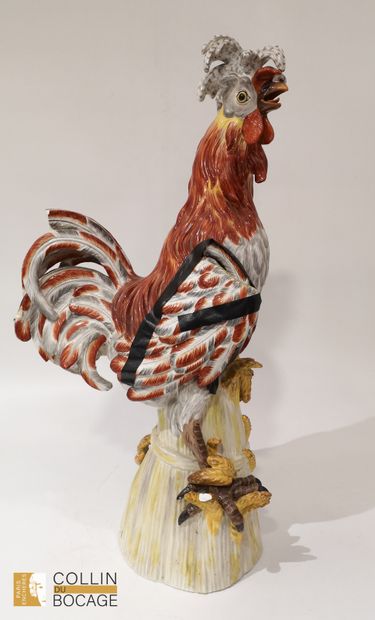Coq Chanteclair. 
Earthenware. 
Damage and...