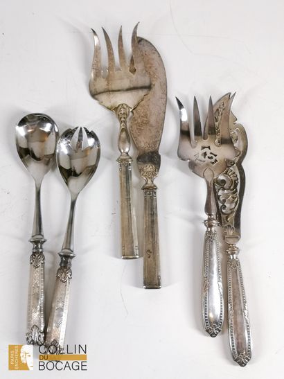 A set of silver and silver-plated flatware...