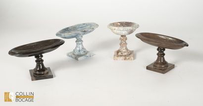 Three pocket-size bowls
mounted on a pedestal...