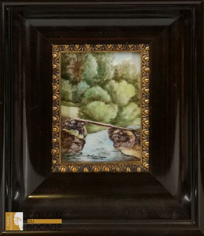 LIMOGES 
Landscapes
Two enameled copper plates.
To...