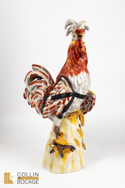 Coq Chanteclair. 
Earthenware. 
Damage and...