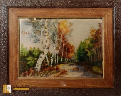 LIMOGES 
Landscapes
Four enameled copper...