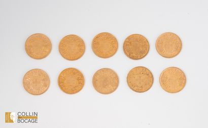 10 pièces de 20 francs or suisse