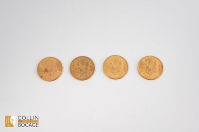 Quatre pièces de 10 pesos mexicain