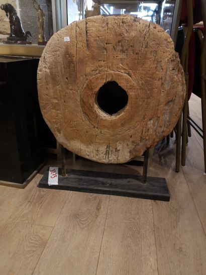 SOUTHEAST ASIA. Large wooden millstone. Nice...