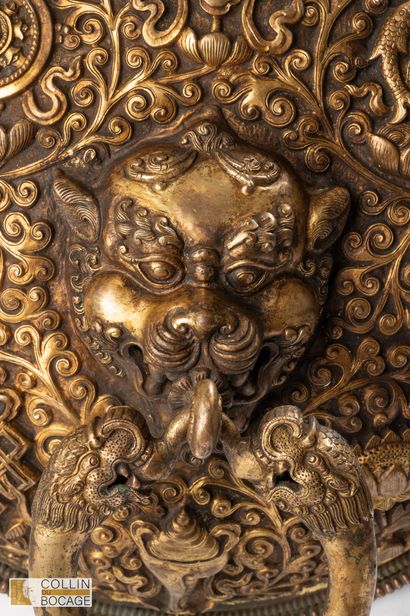 TIBET, 17th-18th century. Pair of temple...