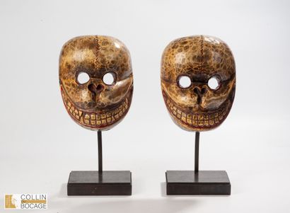 BHUTAN or TIBET. Two Citipati masks (in Tibetan:...