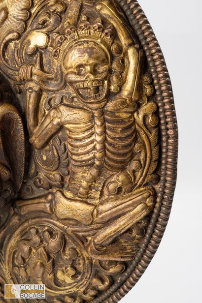 TIBET, 17th-19th century. Temple handle adorned...