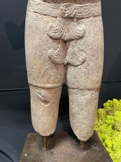 CAMBODIA, 12th century. Four-armed male deity...