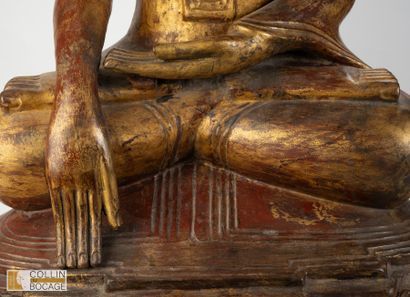 BURMA, Shan art, 19th century. Seated Buddha...