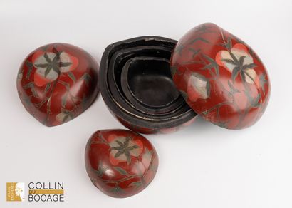 CHINE, XIXème siècle. Trois boîtes gigognes...