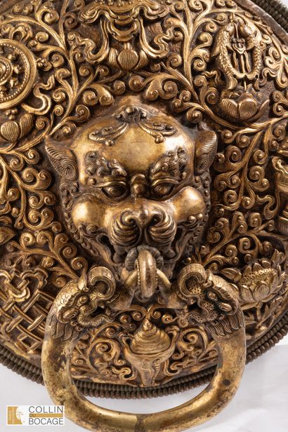TIBET, 17th-18th century. Pair of temple...